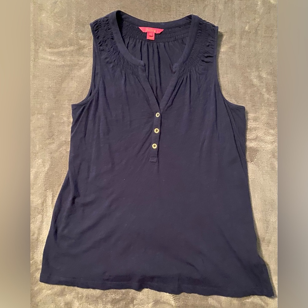 VEUC Lilly Pulitzer Essie Tank in Navy size Medium